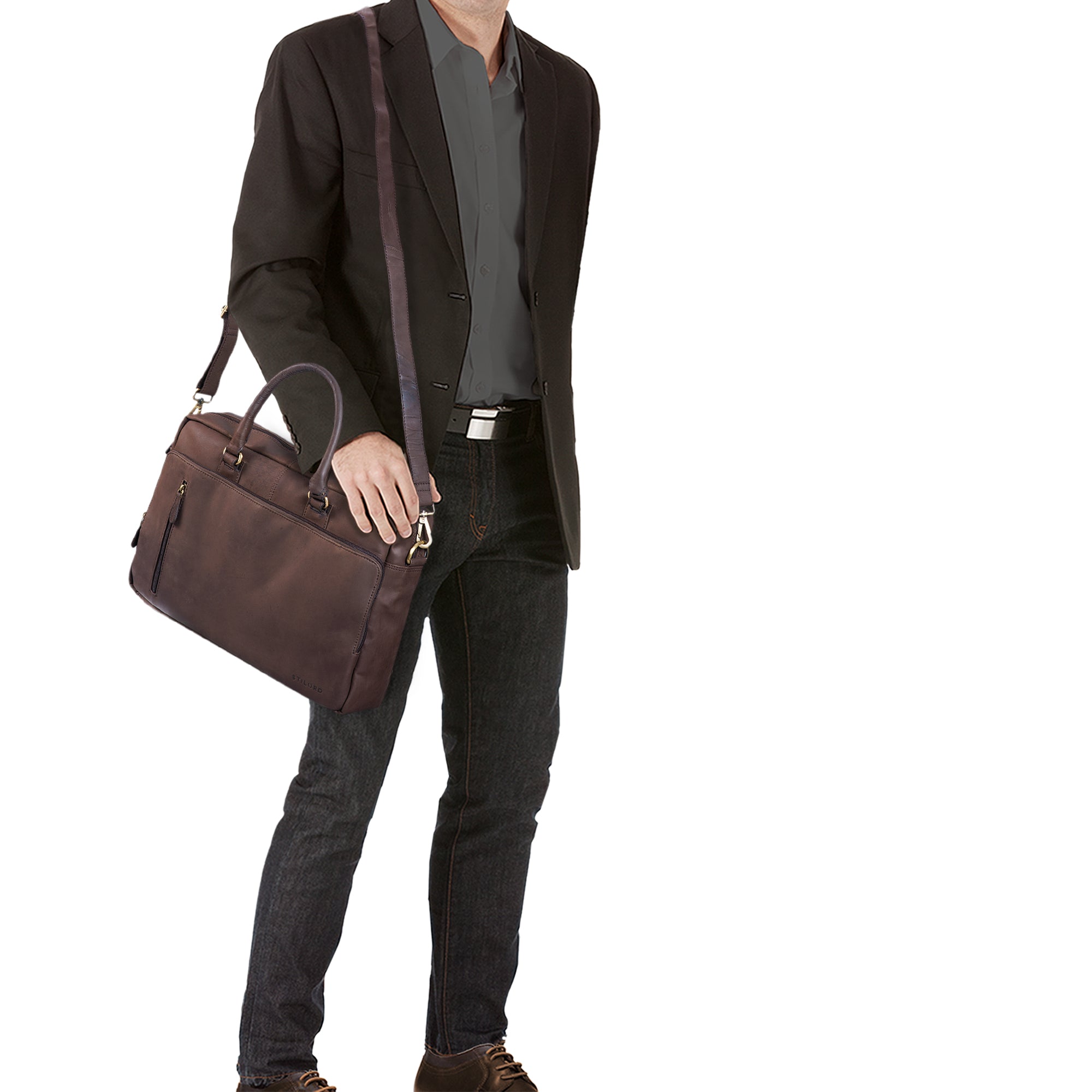 Ledertasche Schultertasche Herren 15.6"
