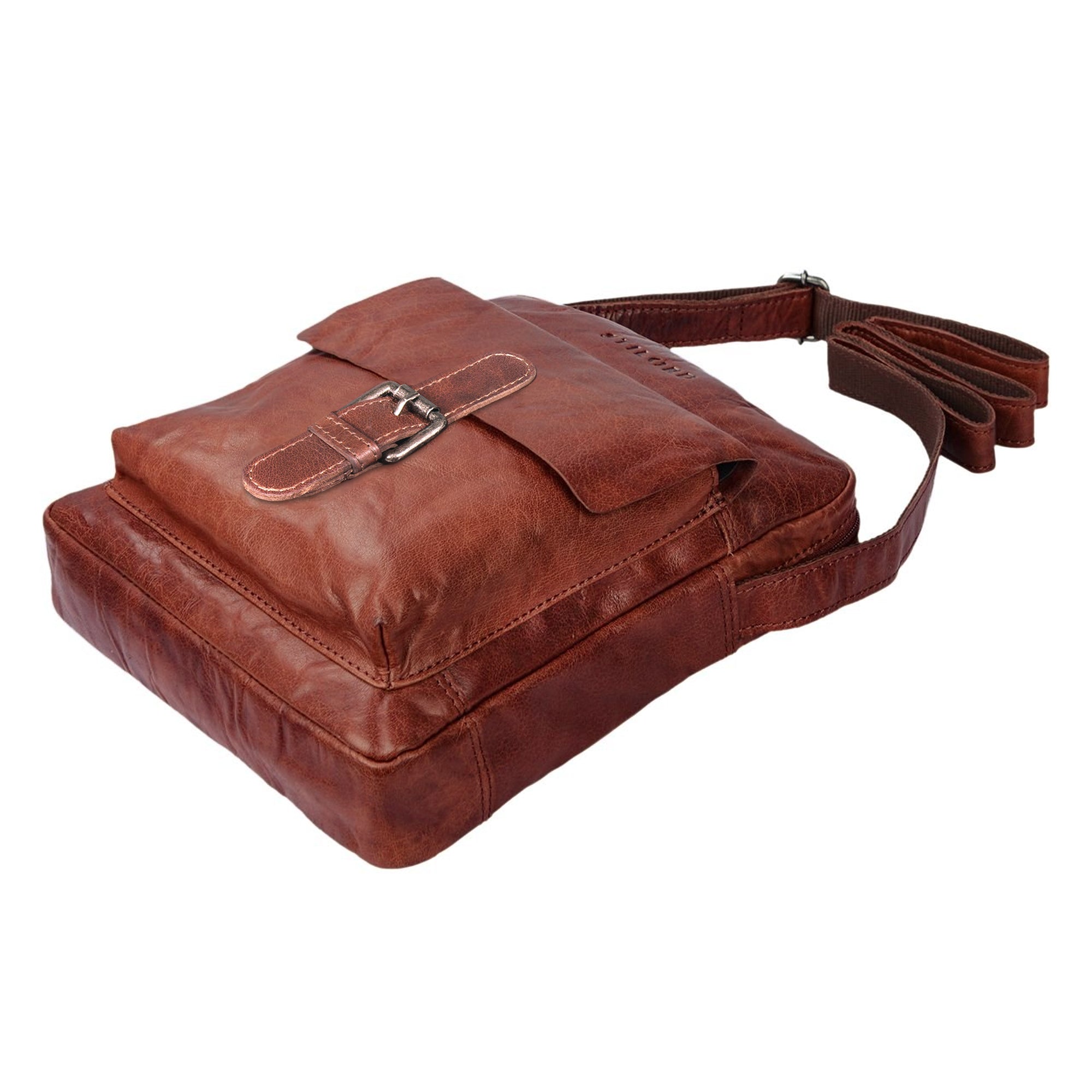 Leder Messenger Bag braun