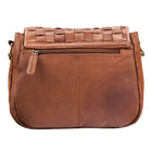 Vintage Schultertasche Leder klein geflochten