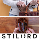 Geldbörse aus Leder für Damen braun