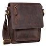 "Finn" Malá Kožená Taška Pre Mužov Vintage Na Rameno Messenger Bag