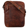"Fox" Pánska Kožená Vintage Messenger Taška Malá a Praktická