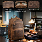 echtleder rucksack herren braun