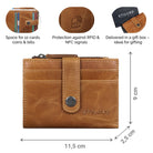 leather card purse women brown