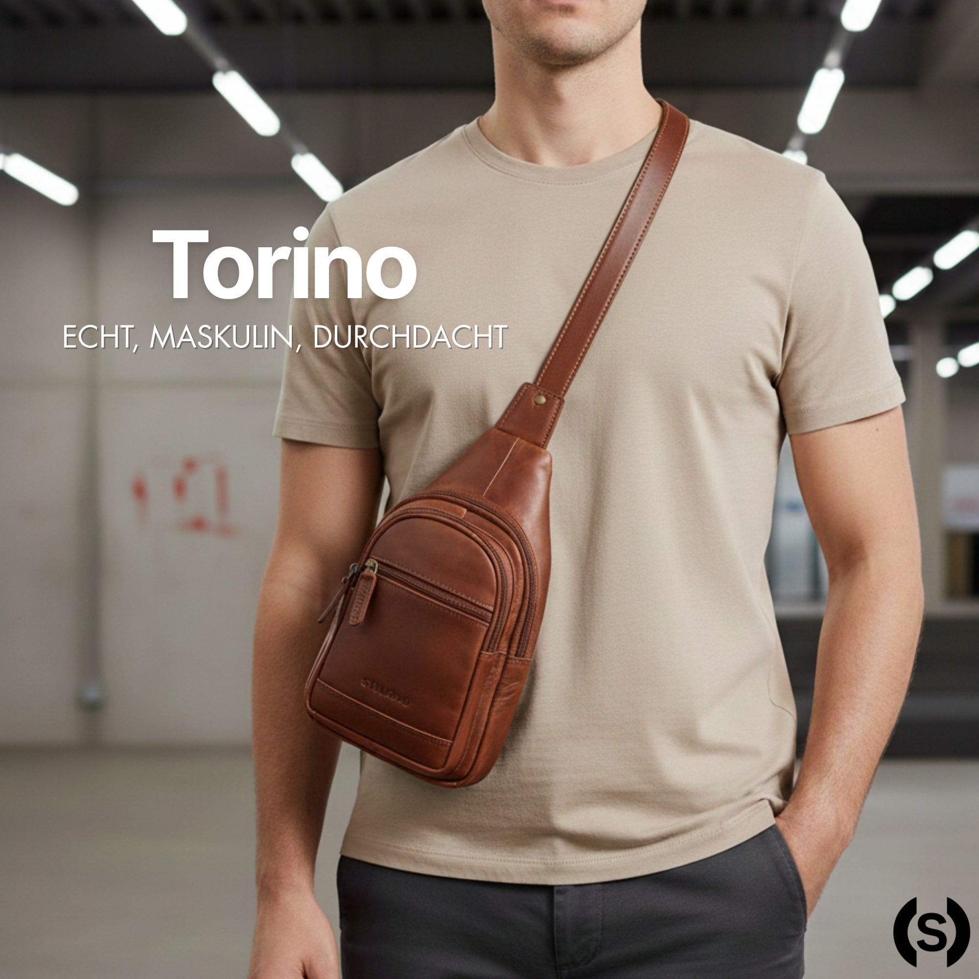 echtleder schultertasche vintage braun herren leder klein